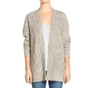 Madewell Marled Panelstitch Wool Alpaca Chunky Knit Cardigan Sweater XS